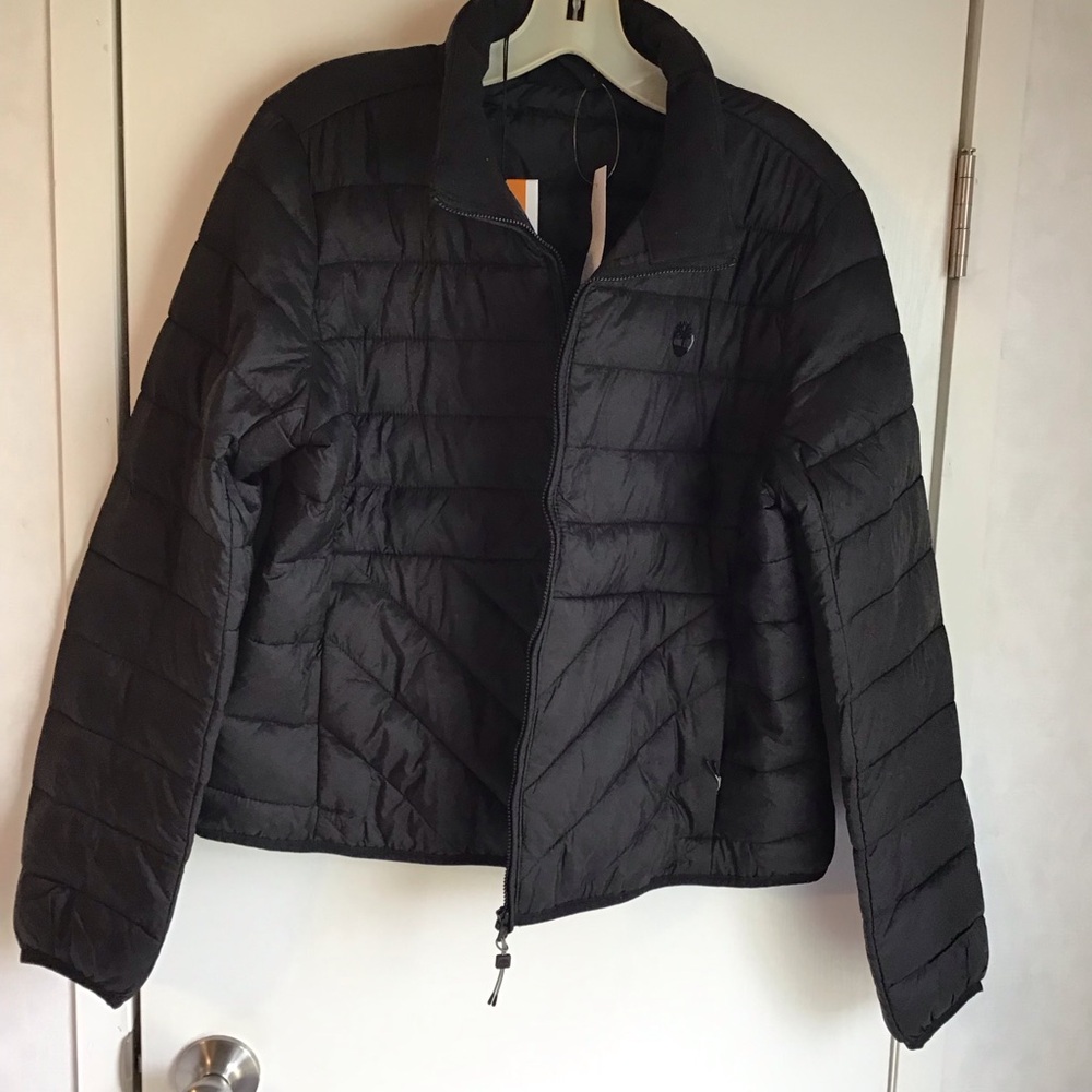 Timberland Synthetic Insulated Mens Puffer Jacket Black Size large NWT MSRP $130